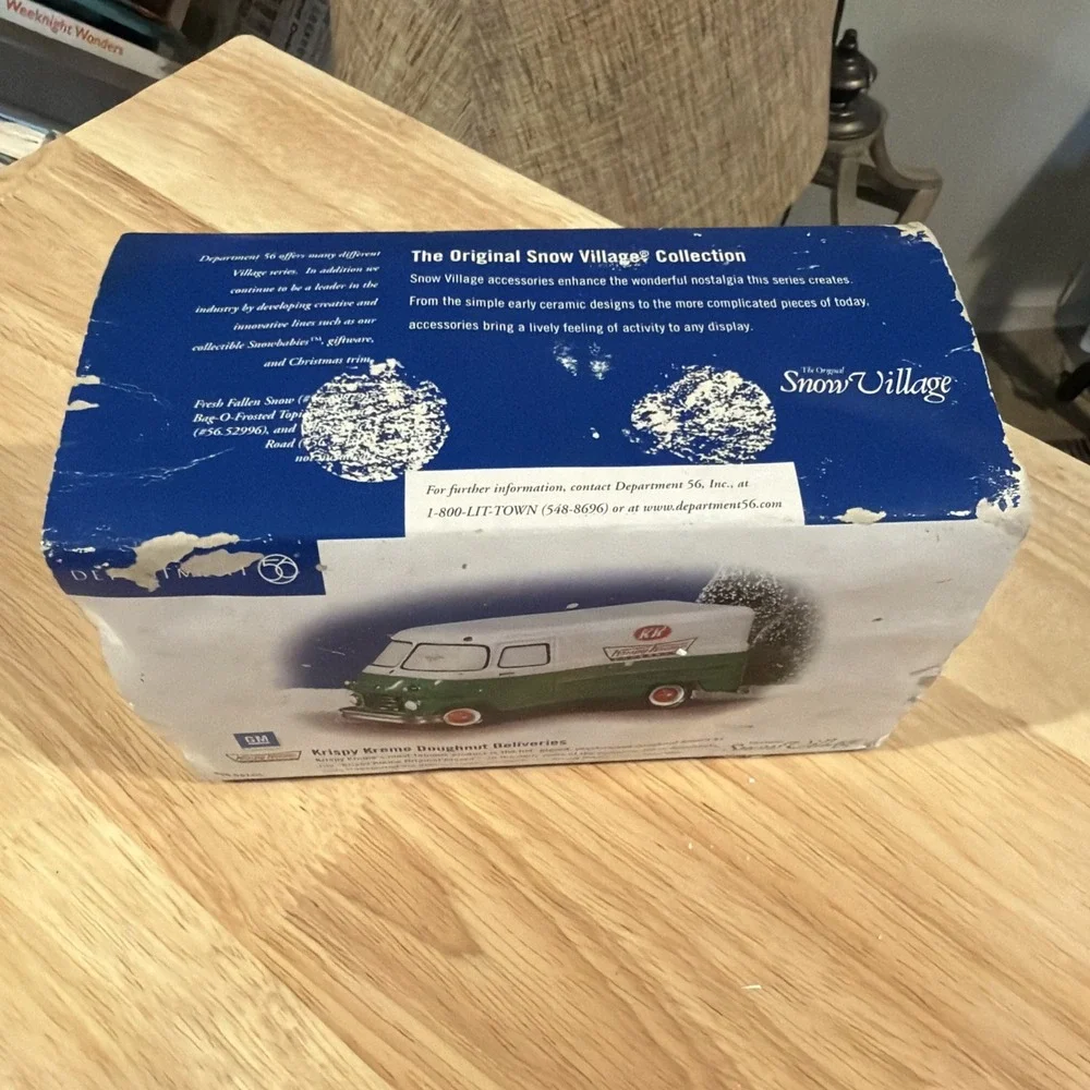 Vtg '02 Dept 56 Snow Village Accessory ~ Krispy Kreme Doughnut Deliveries #55165
